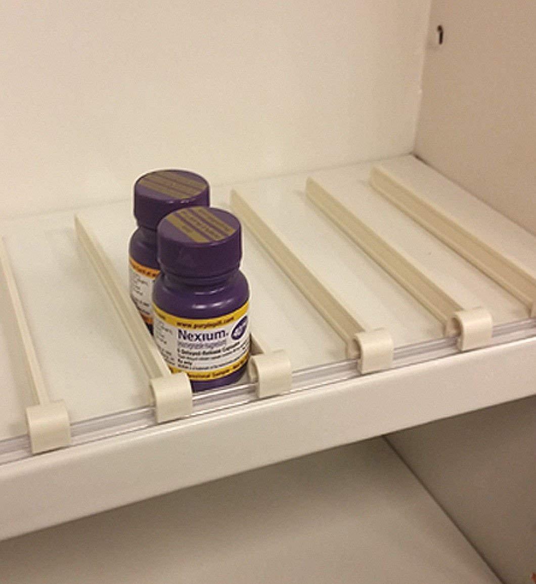 STORE FIXTURES DIRECT RX Pharmacy Bay Shelf Divider Metal Wood or Glass Shelves - 10 48" L Front Rails & 200 6" D Dividers