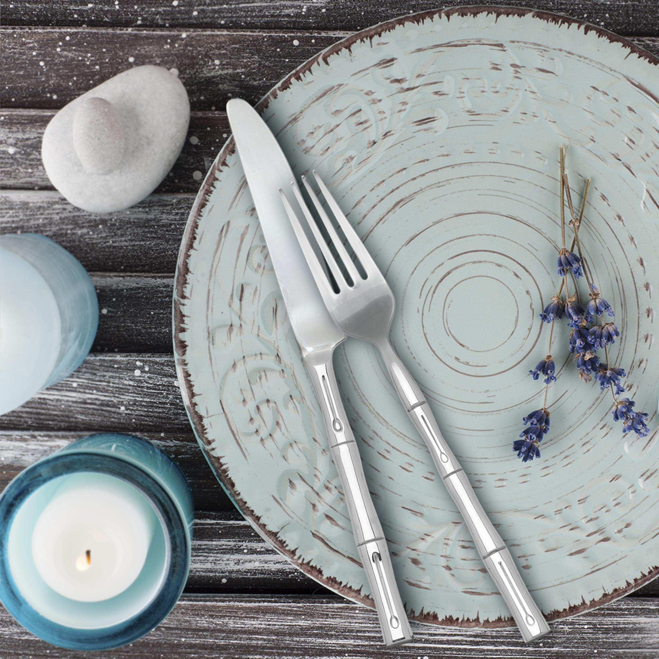 Hampton Forge Hampton Forge 20 Piece Bamboo Flatware Set, Silver