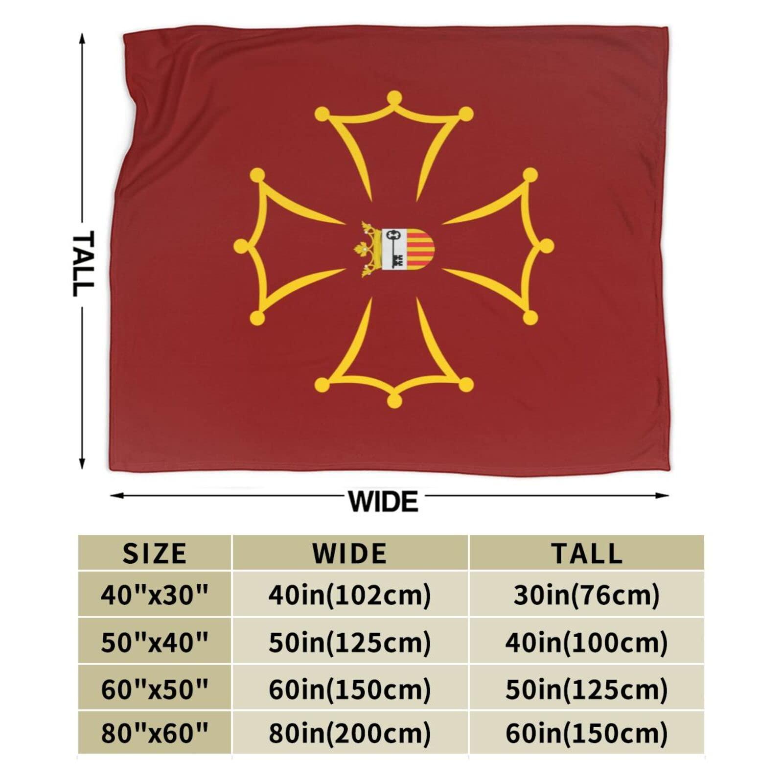 QIZYOQA Flag-Val d\' Aran Throw Blanket 50\"x40\" Soft Cozy Blanket for Bed Sofa Couch Camping and Travel
