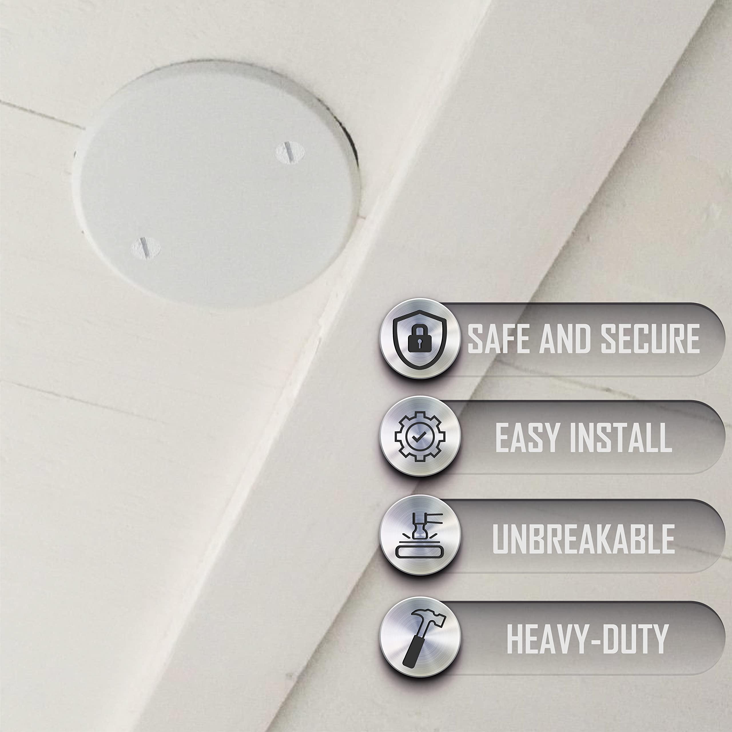 TayMac TayMac LPB3400 Flat Round Blank Plate Metallic 5 4-Inch. Box Mount, White Finish