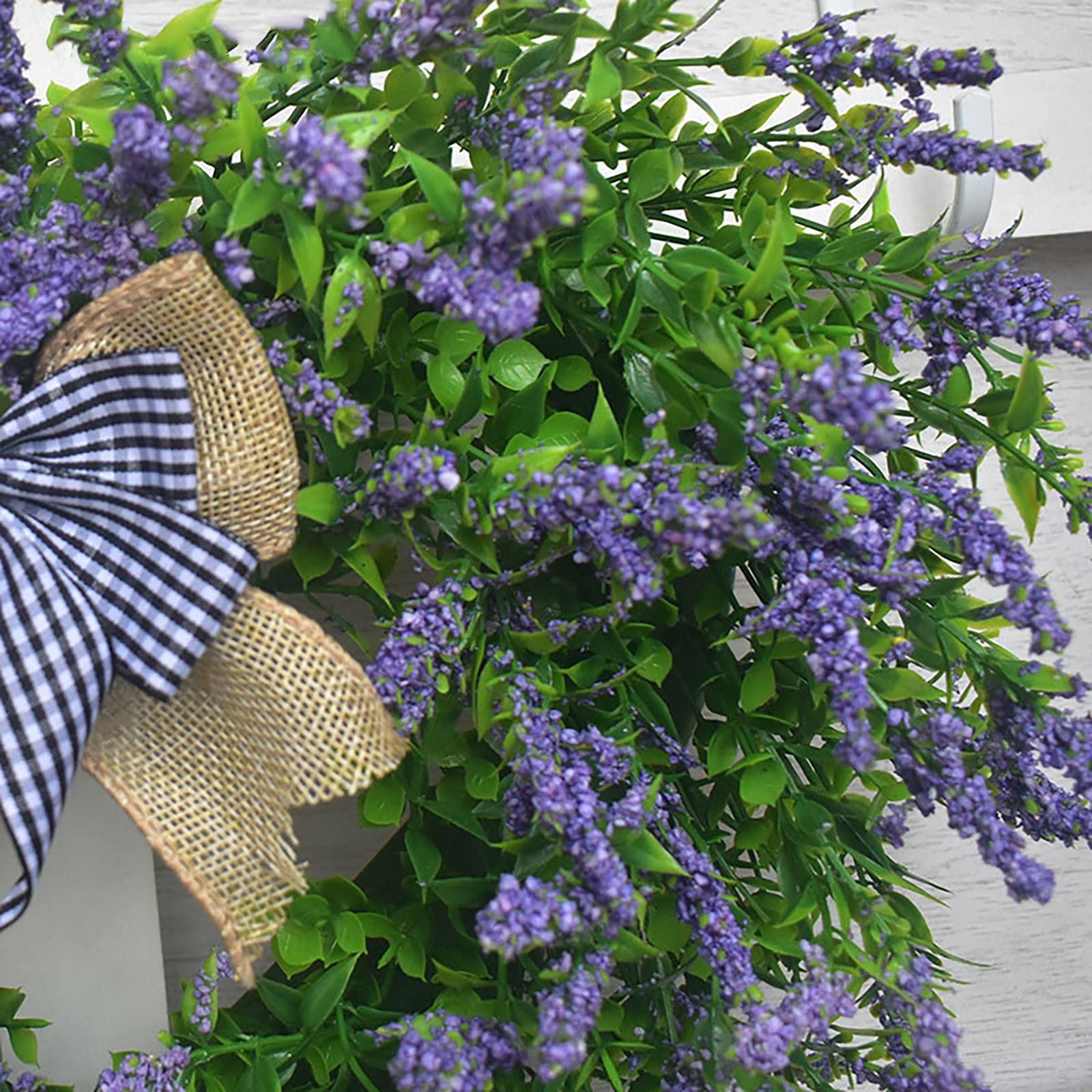 Wreaths Valentines Door Wreath, Valentine\'s Day Garland Purple Porch Gifts Handmade School Ribbon Burlap Outdoor Heart Shaped Spring Party Supplies Lights