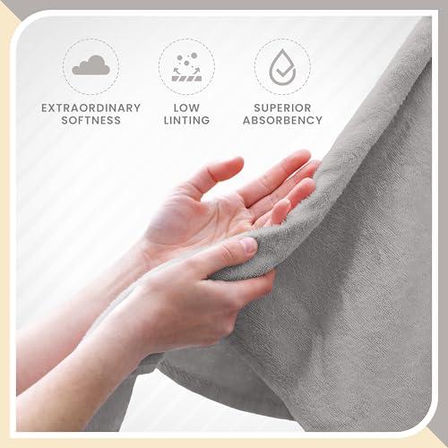 Martex Martex 6-Piece Luxury 100% Cotton Towel Set | Quick Dry | Super Absorbent | Super Soft 100% Ringspun Cotton Towels | 2 Bath Towels | 2 Hand Towels | 2 Wash Cloths | Silver