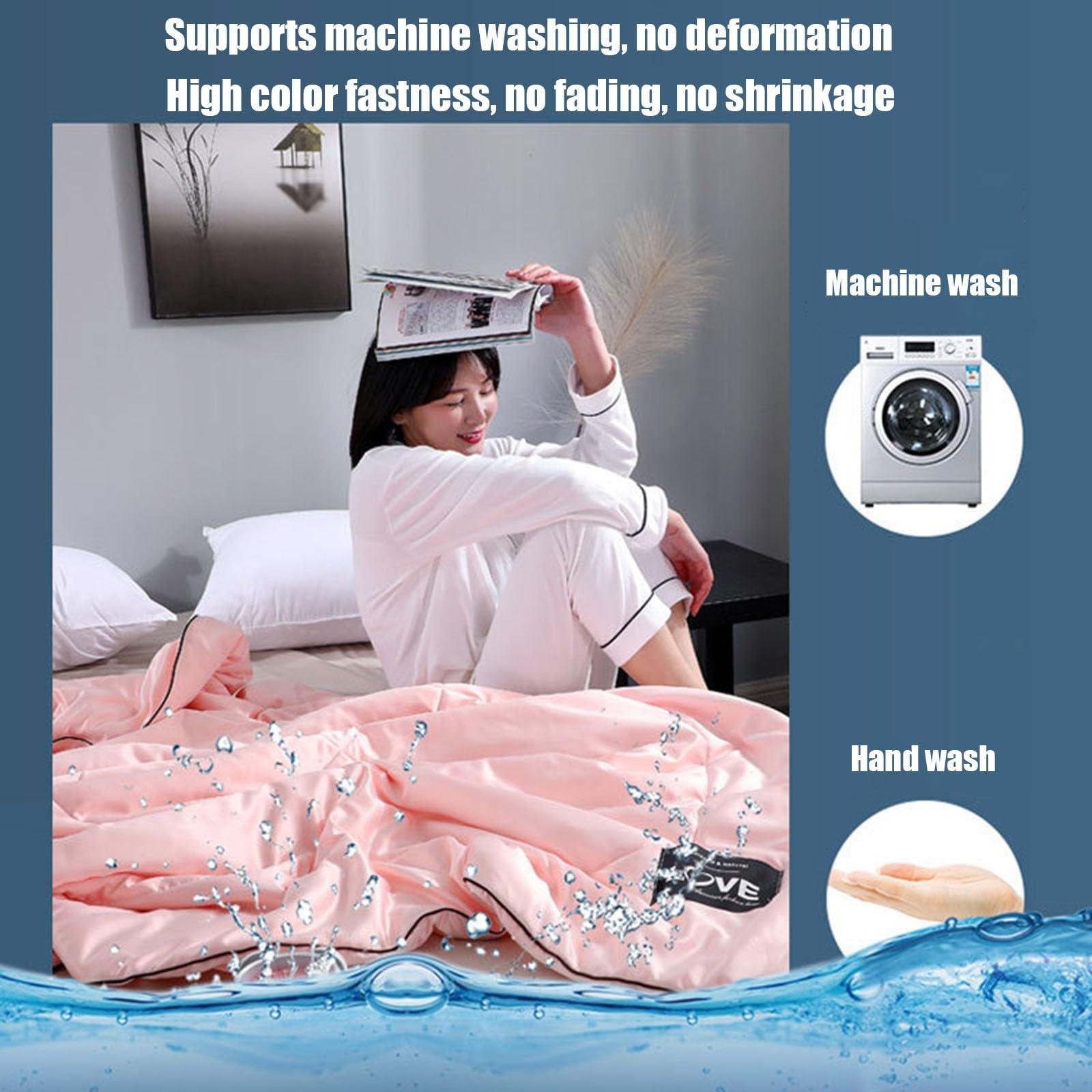 XHCTNN XHCTNN Cold Air Condition Thin Blanket, New Cool Ice Silk Quilt Cooling Fabric Air Condition Quilt Lightweight Plain Cooled Comforter(E,200x230cm)