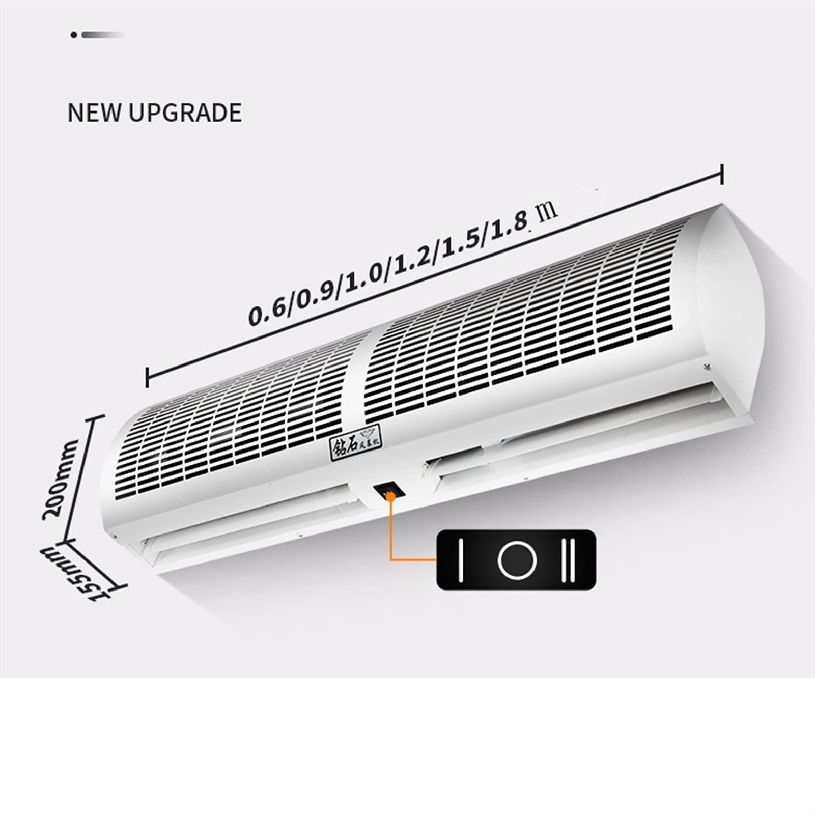 STVAZ Air Curtain, Commercial Door Head, Silent Air Curtain, Remote Control and 2-Speed Switch, Powerful, Powerful, Quiet (Size : 60cm(24 inch))