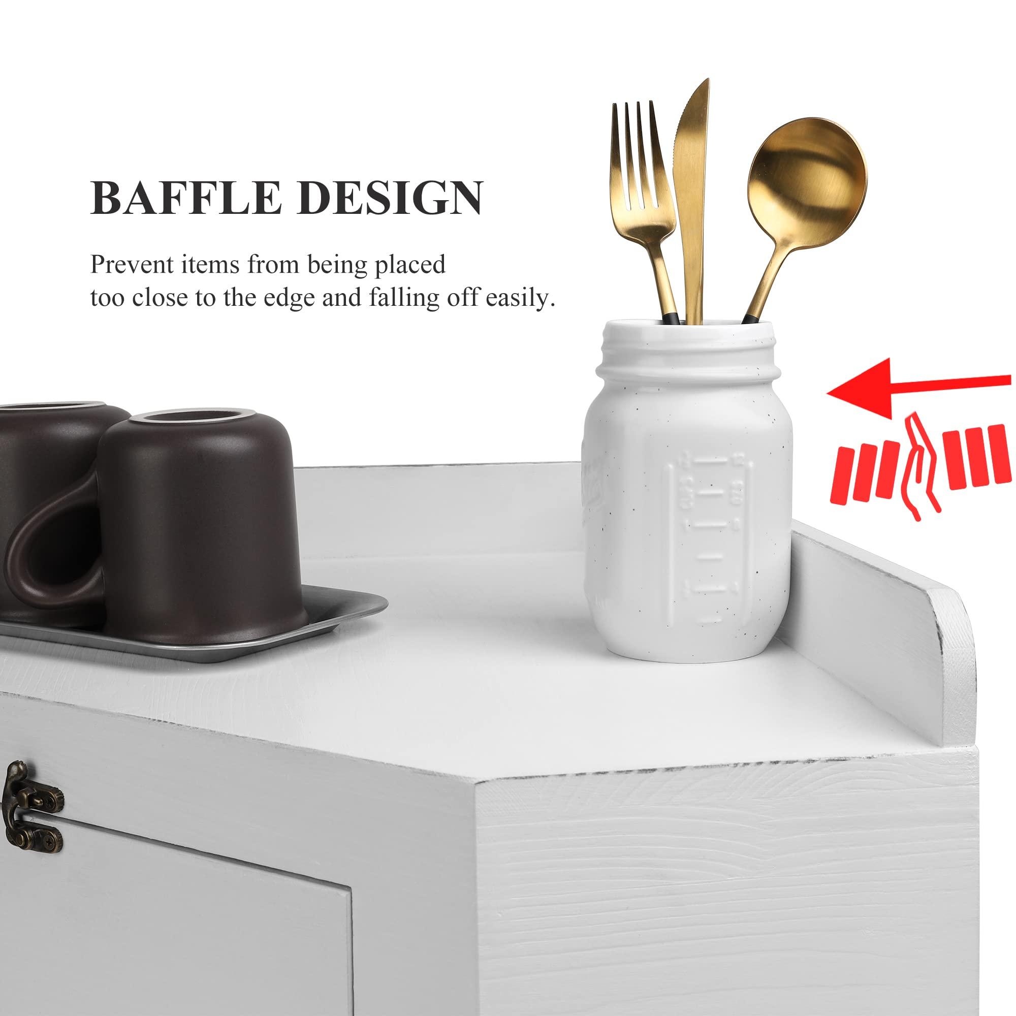 Besuerte Besuerte White Bread Box For Kitchen Countertop, Wood Bread Boxes Bread Containers Storage Keeper, Vintage Bread Box