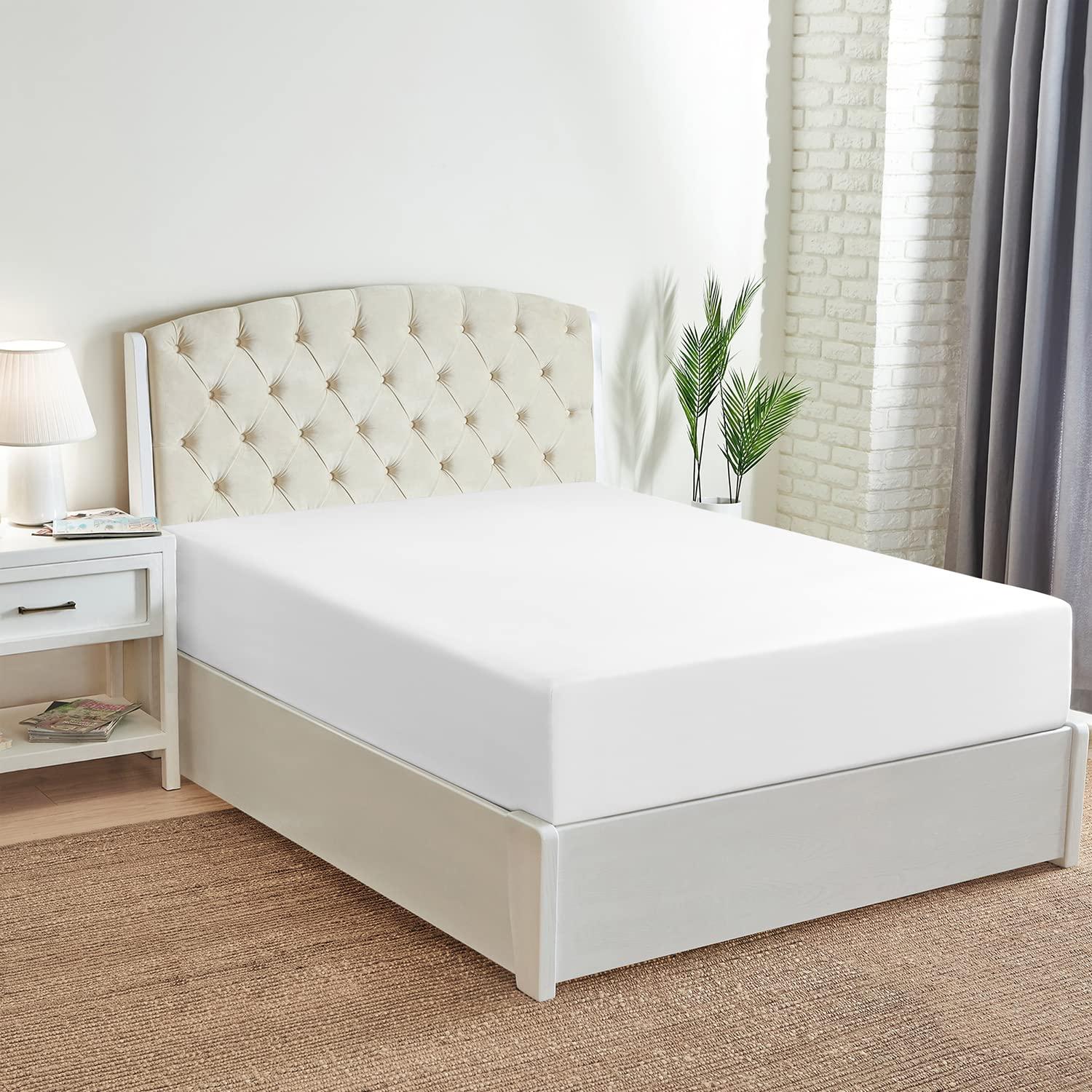 Mellanni Mellanni King Fitted Sheet - Iconic Collection Bedding Sheets with up to 16 inch Deep Pocket - Soft & Cooling - Fade & Stain Resistant - 1 PC (King, White)