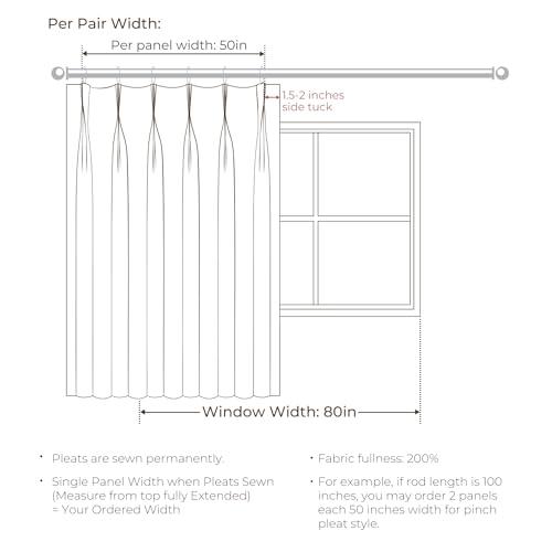 TWOPAGES TWOPAGES Linen Textured Room Darkening Curtain 72 Inches Long, Royal Blue Pinch Pleated Window Curtain Drape Panel for Patio Door Dining Room Kids Room, 1 Panel