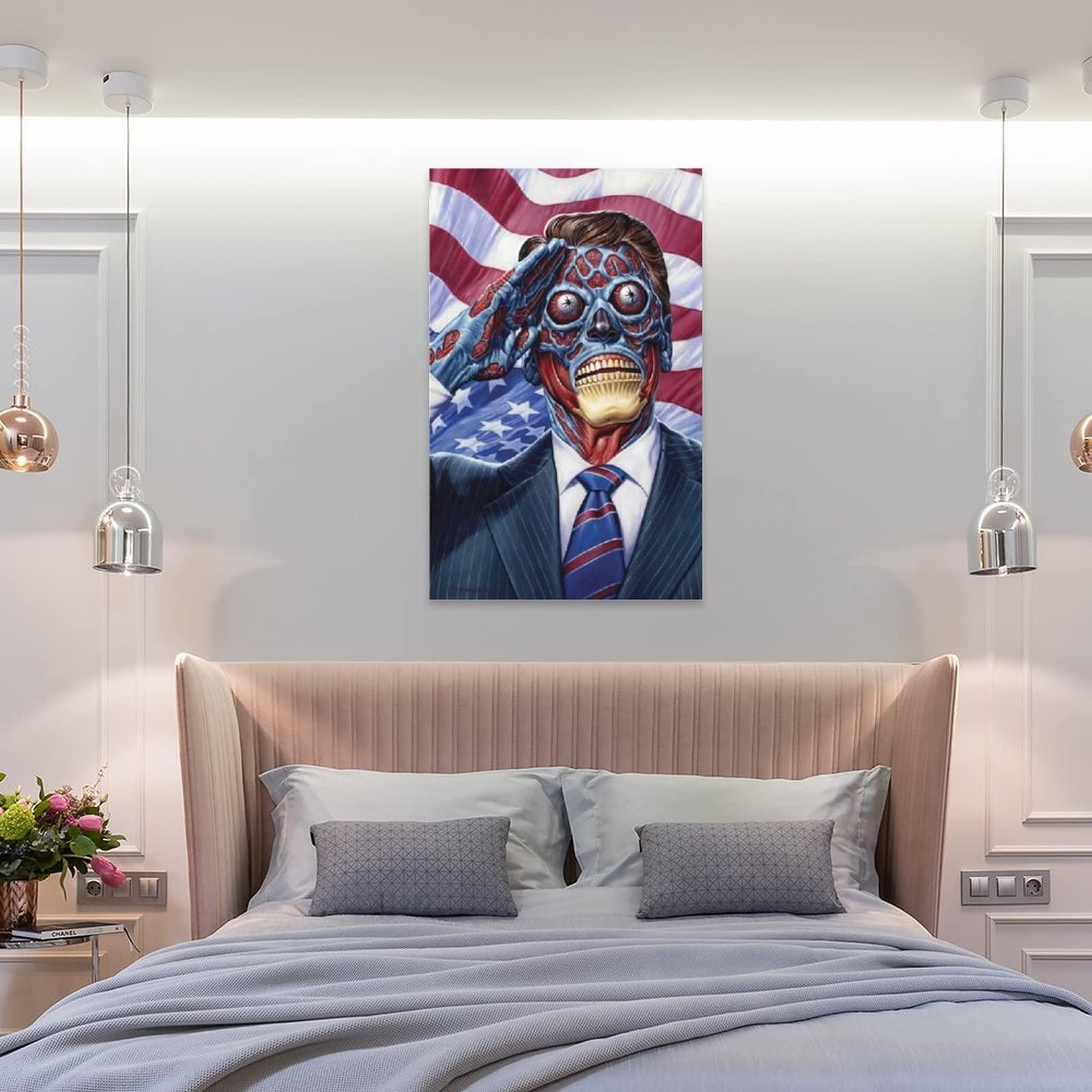 HAUHAU They Live Movie Poster (1) Artworks Canvas Poster Room Aesthetic Wall Art Prints Home Modern Decor Gifts Framed-unframed 20x30inch(50x75cm)