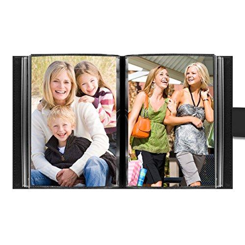 Pioneer Photo Albums Pioneer Photo Albums EXP-46/BKP 36-Pocket 4 by 6-Inch Embroidered \"Photos\" Strap Sewn Leatherette Cover Photo Album, Mini, Black