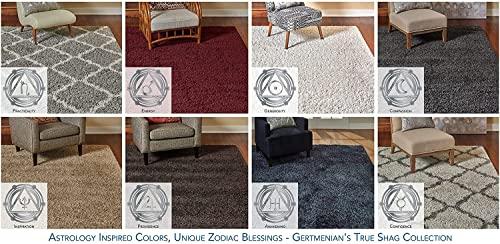 Gertmenian Gertmenian Indoor Premium Shag Area Rug - 8x8 Round, Super Plush & Non-Shedding, Ideal for Foyer, Living Room, Kitchen, Entryway, Bedroom - Geometric, Oatmeal Tan, 47351