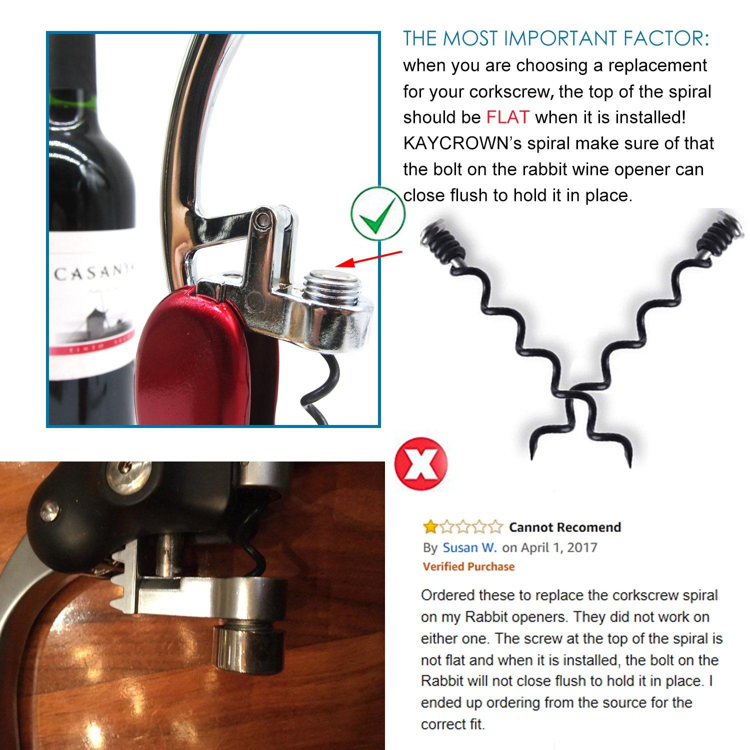 KAYCROWN KAYCROWN Best 5 Pack Replacement Corkscrew Spiral/Worm and BestUtensils Wine Opener