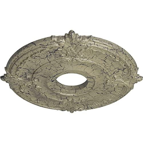 Ekena Millwork Ekena Millwork CM18ATCSC Attica Ceiling Medallion, 18\"OD x 4\"ID x 5/8\"P (Fits Canopies up to 5\"), Hand-Painted Castle Stone Crackle