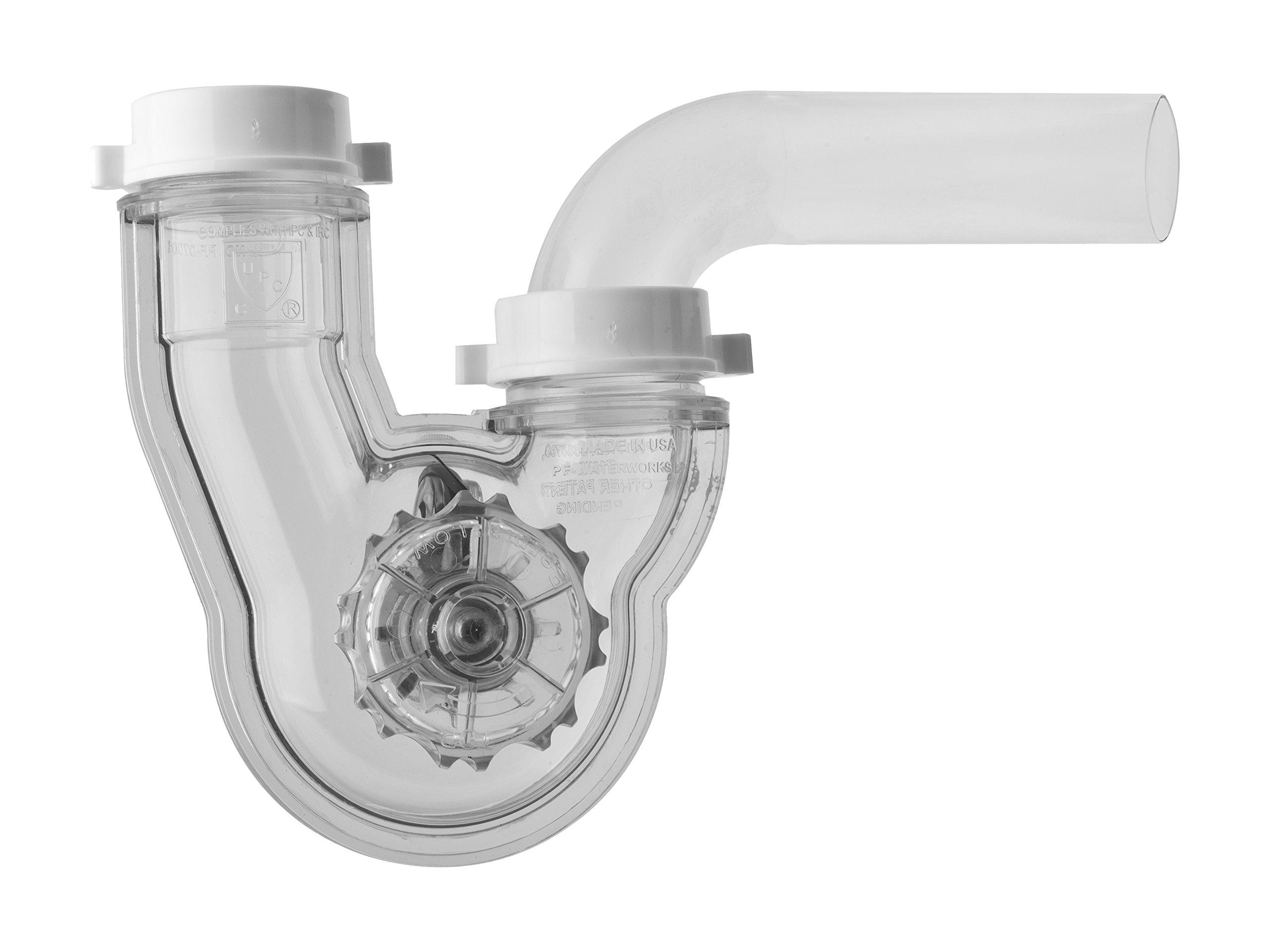 PermaFLOW Permaflow Never Clog Transparent Abs 1-1/2\" P-Trap (Includes 1-1/2\" To 1-1/4\" Reducing Gaskets) - For Kitchen & Bath/Lavatory