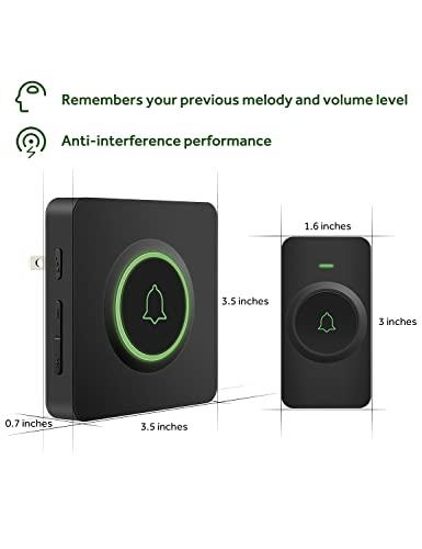 AVANTEK AVANTEK Wireless Doorbell over 1300 Feet Wireless Range, DB-21 Waterproof Door Bell Kit with 2 Buttons, 56 Melodies & 5 Volume Levels