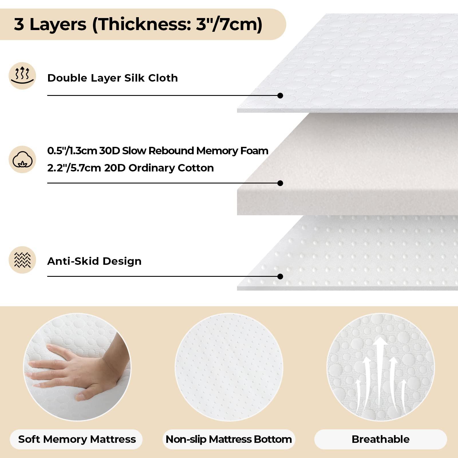 MAMIZO Folding Bed,Rollaway Bed with Mattress for Adults,Foldable Bed,Portable Bed,Metal Bed Frame with Memory Foam Mattress, Guest Bed for Bedroom,Office,Camp,No Assembly Required,(75\" x 31\"x14\")