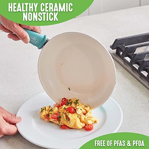 GreenLife GreenLife Soft Grip Healthy Ceramic Nonstick, 8" Frying Pan Skillet, PFAS-Free, Dishwasher Safe, Turquoise