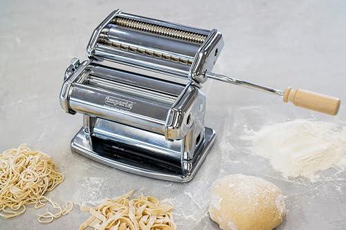 Imperia Imperia IPasta Classic Line. Pasta Machine 100% Made in Italy. Fresh pasta machine in steel. Manual roller with crank. Creates dough sheets for Lasagne, Tagliolini, Fettuccine. (End of line)