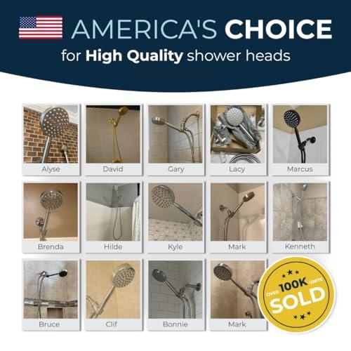 HammerHead Showers HammerHead Showers ALL METAL Handheld Shower Head with Hose and Brass Holder - CHROME - 2.5 GPM High Pressure Shower Heads with Adjustable Shower Wand Bracket - 6ft Flexible Extension