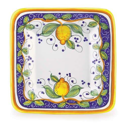 Umbria Alcantara Arte D'Italia Imports Hand Painted Alcantara Square Platter - Handmade in Italy