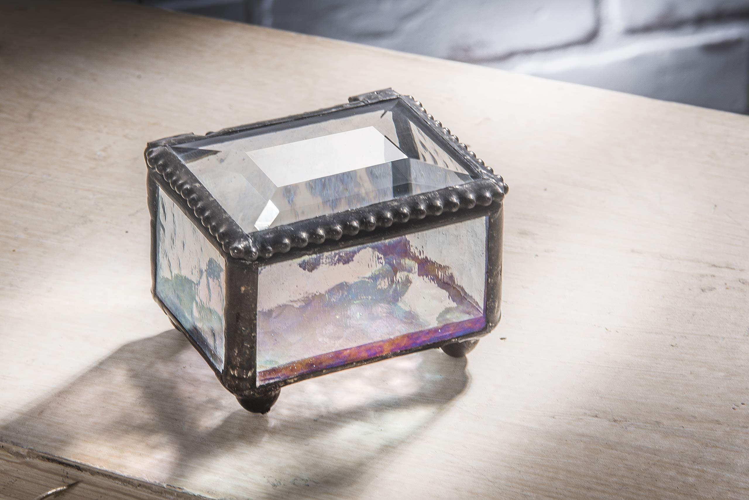 J Devlin Glass Art J Devlin - Glass Ring Box Jewelry Keepsake Trinket - Box 325
