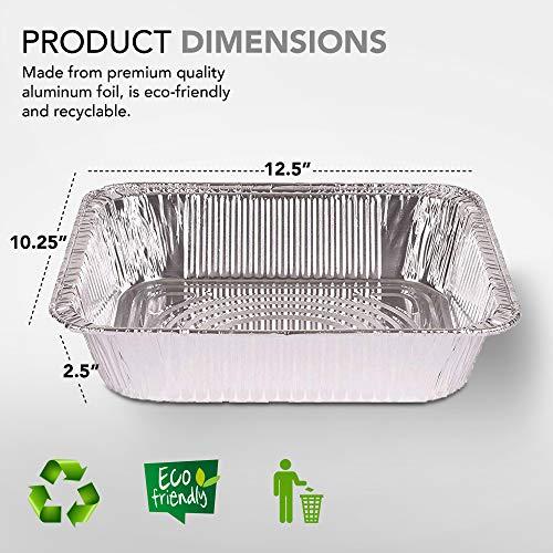 Stock Your Home Aluminum Pans 9x13 Disposable Foil Baking Pans (100 Pack) - Half Size Steam Table Deep Pans - Tin Foil Pans Great for Cooking, Heating, Storing, Prepping Food