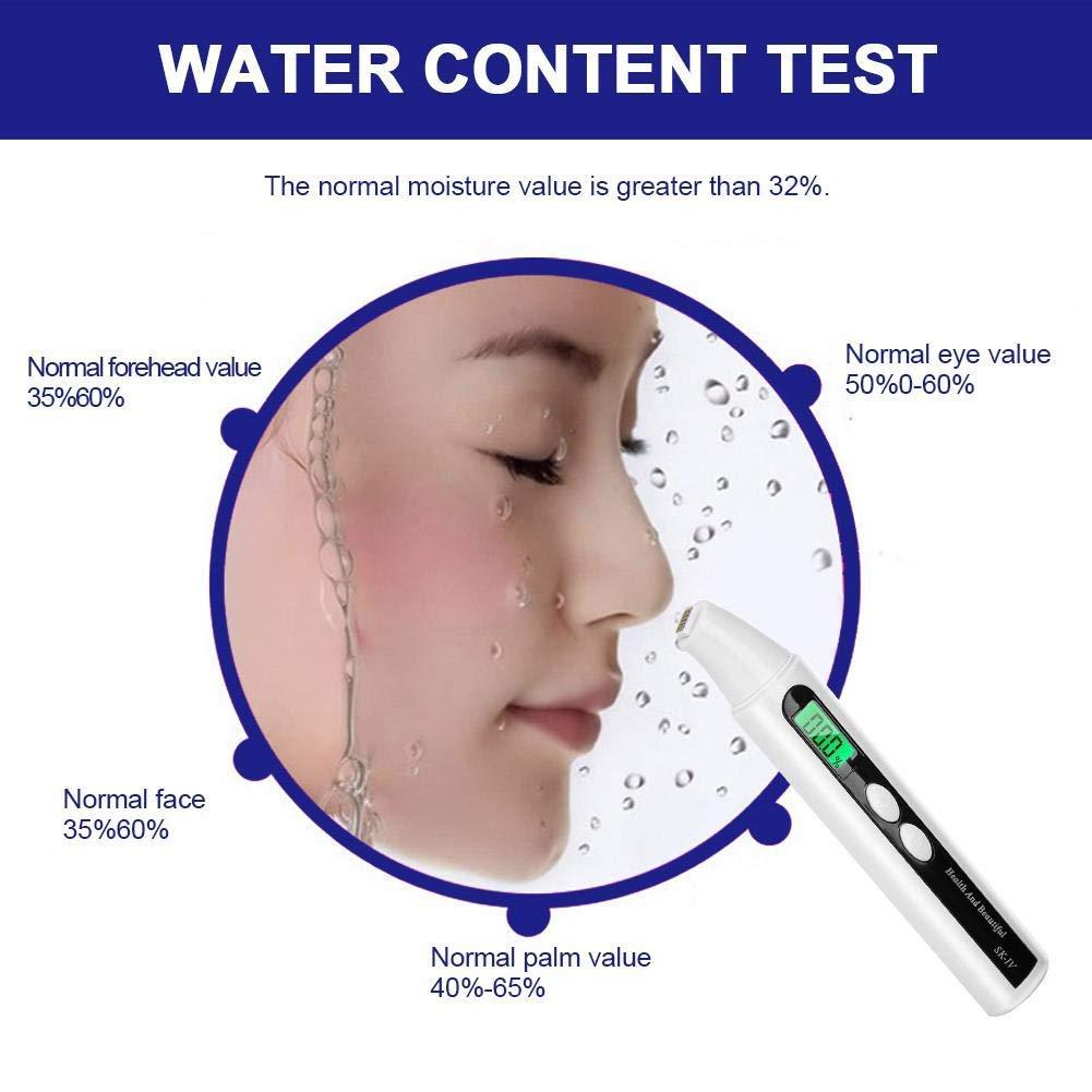 Zerone Skin Moisture Analyzer Portable, 0~99.9% Skin Moisture Detector Digital LCD Skin Face Moisture Oil Analyzer Monitor Tester Detector