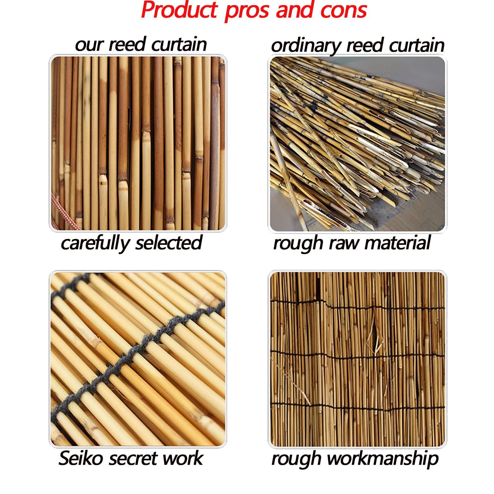 OCAZI OCAZI Roll-up Reed Shade Bamboo Shades Outdoor, Natural Bamboo Roll Up Window Blind Roman Shade Sun Shade Bamboo Shades for Patio Bamboo Roll Up Shades 4543inWH White