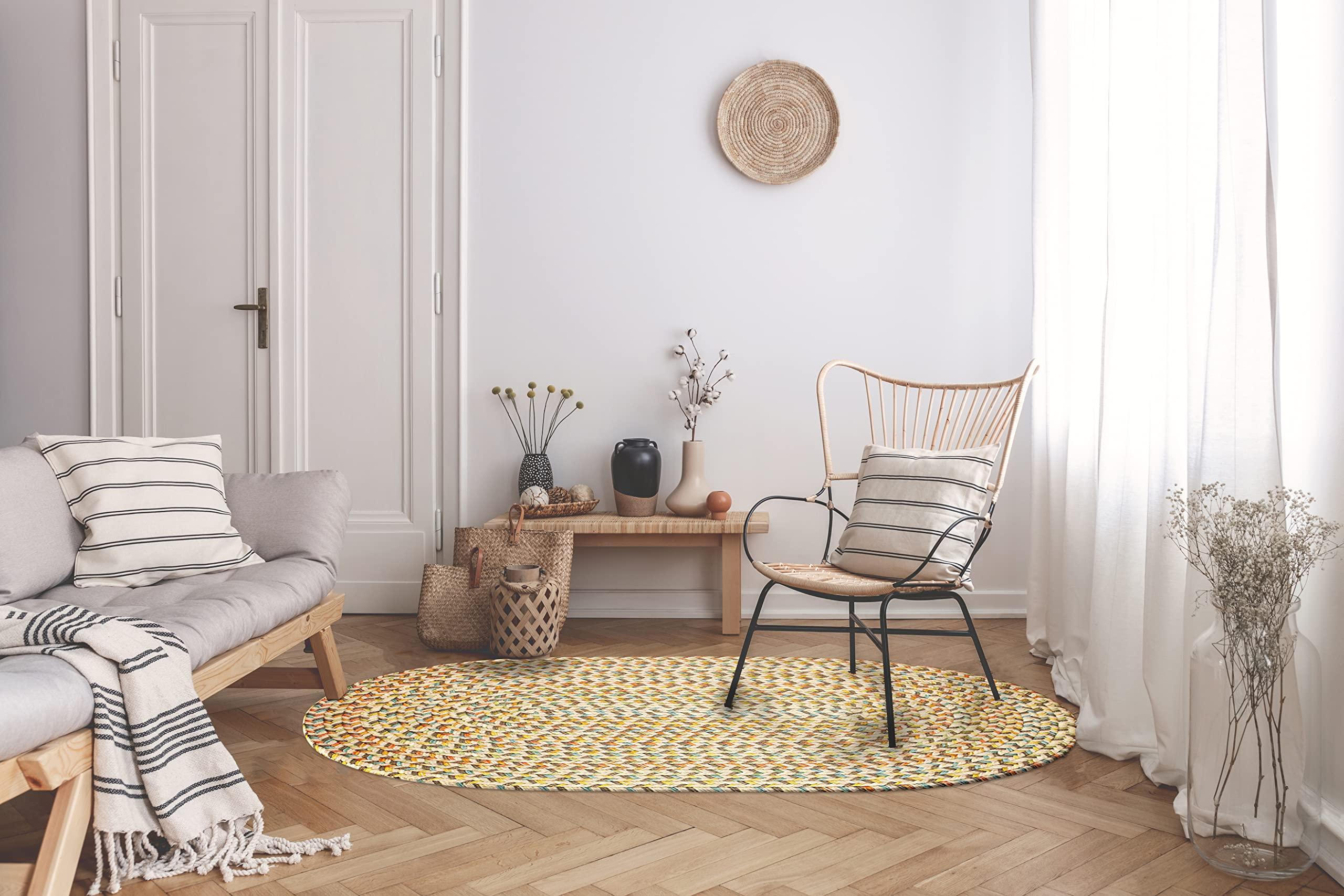 Rhody Rug Rhody Rug Cypress CY57 Earth Beige 2\' x 4\' Oval Runner - Durable Braided Area Rug, Home Decor, Floor Mat or Kitchen Rug - Easy Care, Ideal for High Traffic Areas - Made in USA