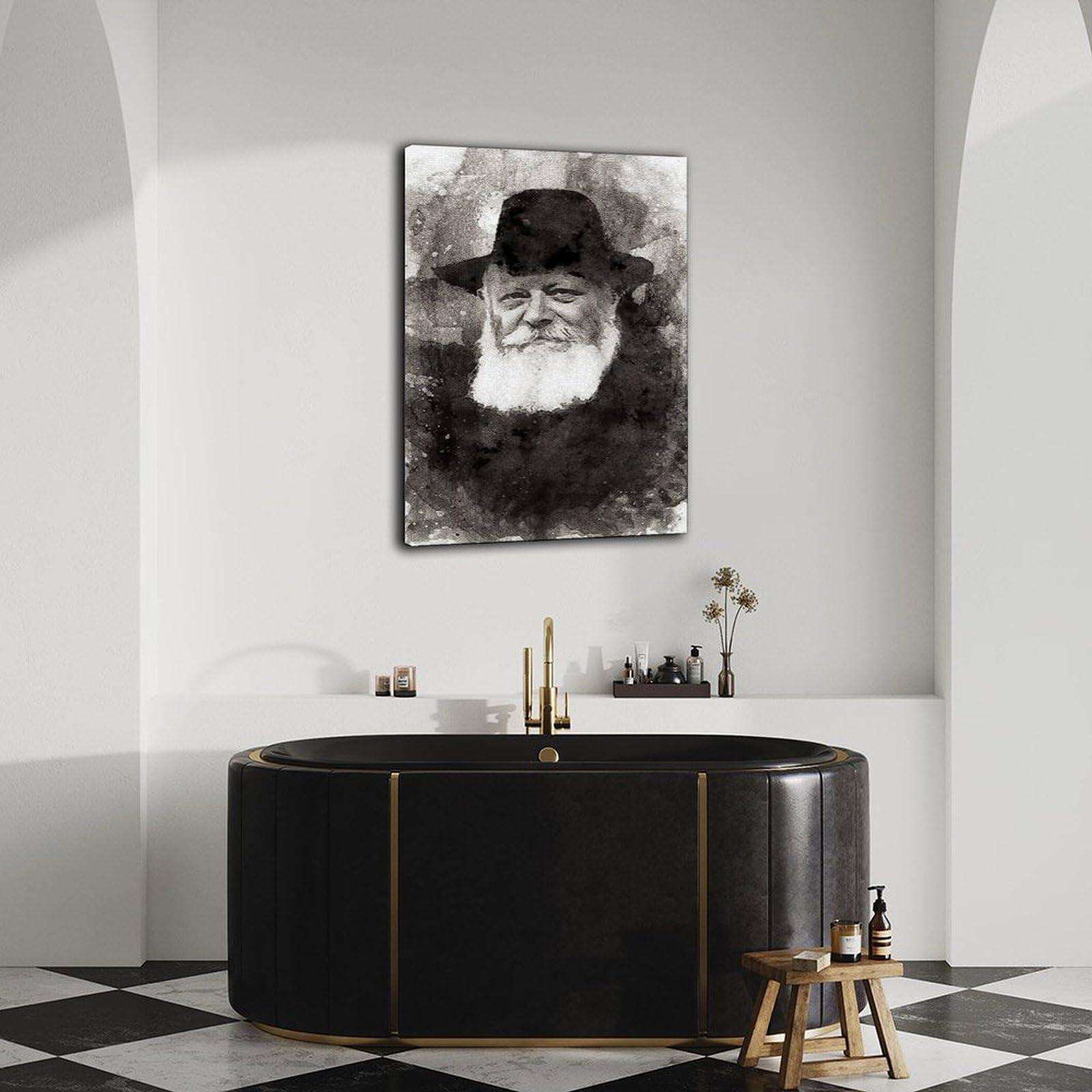 FNWERT FNWERT Lubavitcher Rebbe Poster, Rebbe Portrait,Jewish Art (5) Canvas Painting Posters And Prints Wall Art for Living Room Bedroom Decor 08x12inch(20x30cm)