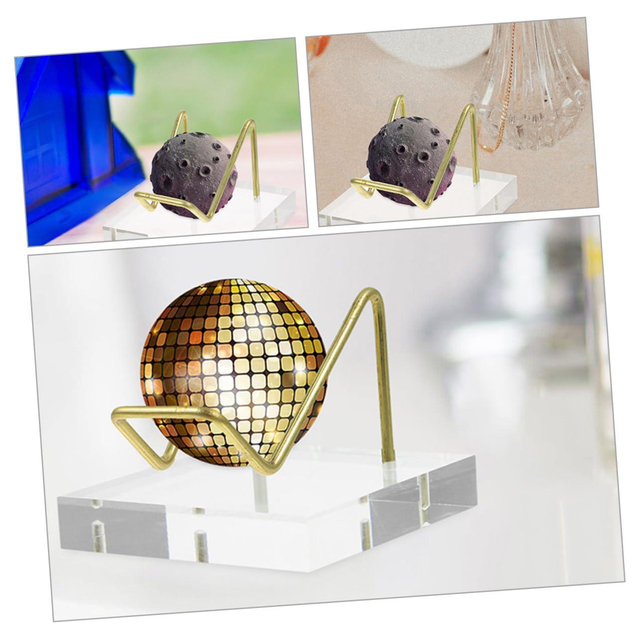 OKUMEYR OKUMEYR Lucite Holders for Heart Shaped Gems 3pcs Acrylic Display Stands Metal Base for Collectibles and Art Pieces