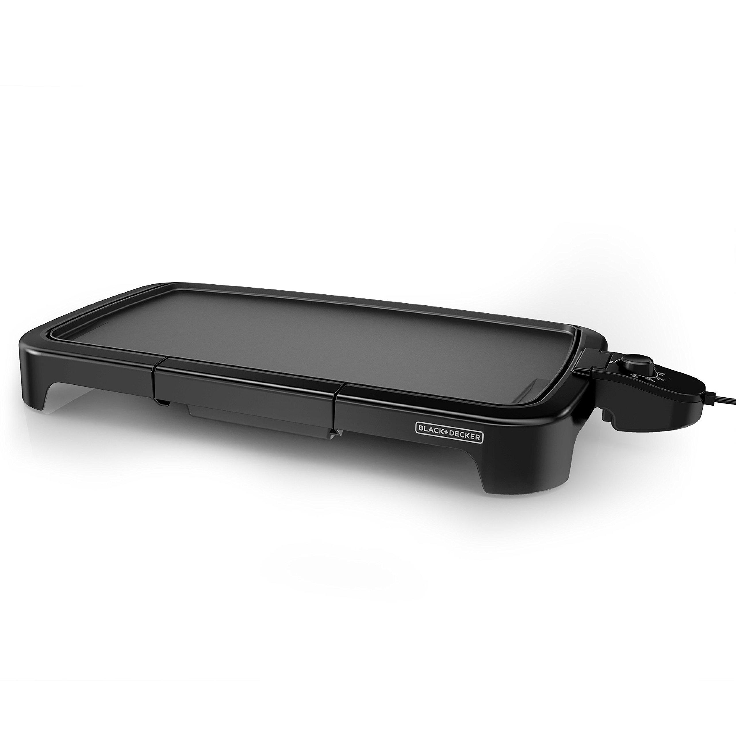 BLACK+DECKER BLACK+DECKER GD2011B Family Sized Electric Griddle, 20 x 11-Inch, Black