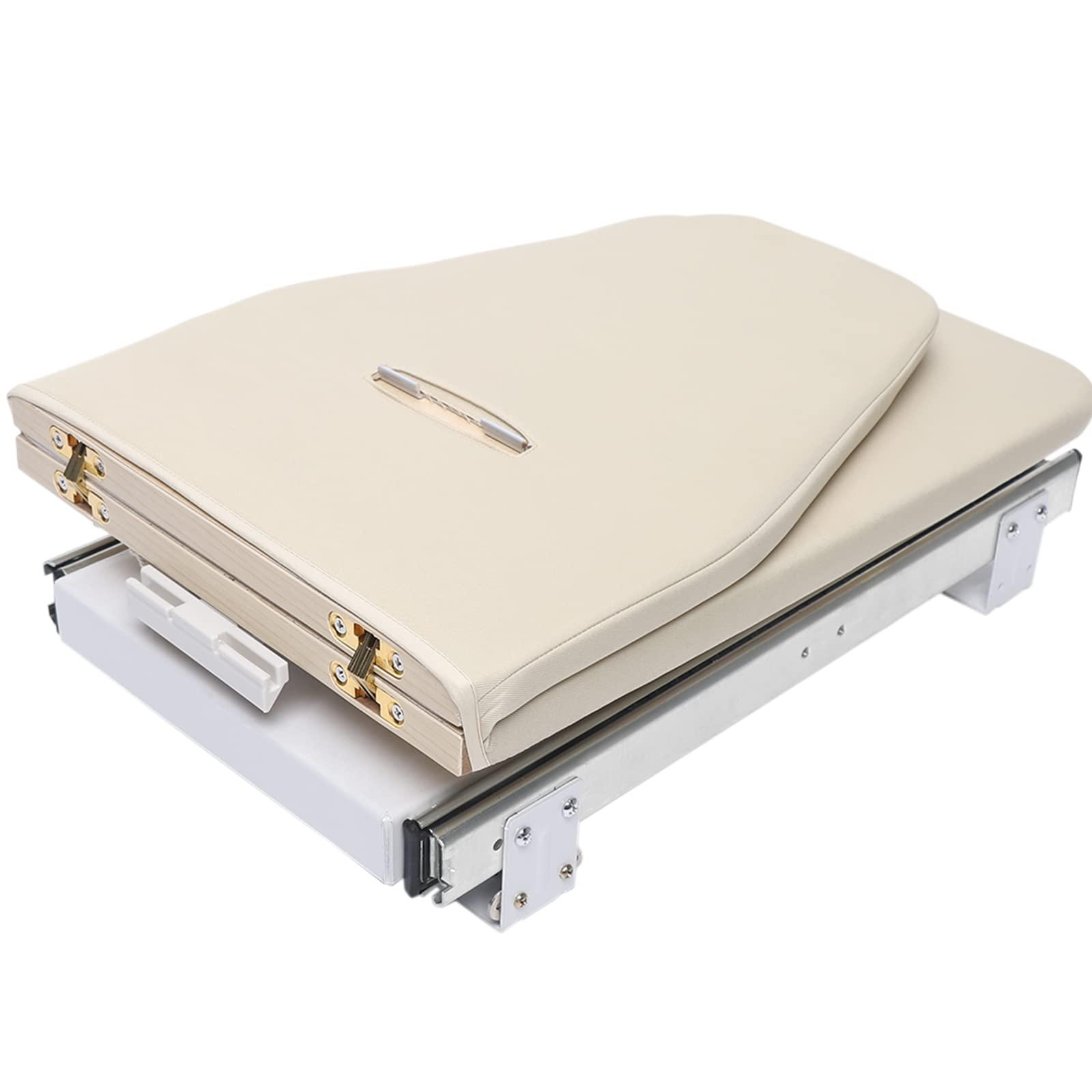 DNYSYSJ 31.9" X 12.2" Closet Pull-Out Ironing Board, Buit-in Iron Board Mini Ironing Board Stow Away in The Cabinet | 180 Rotation for Small Spaces | with Cotton Ironing Board Cover | Beige
