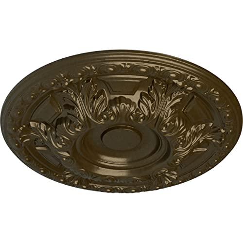 Ekena Millwork Ekena Millwork CM24GABRS Granada Ceiling Medallion, 23 1/2\"OD x 2 3/4\"P (Fits Canopies up to 7 1/8\"), Hand-Painted Brass