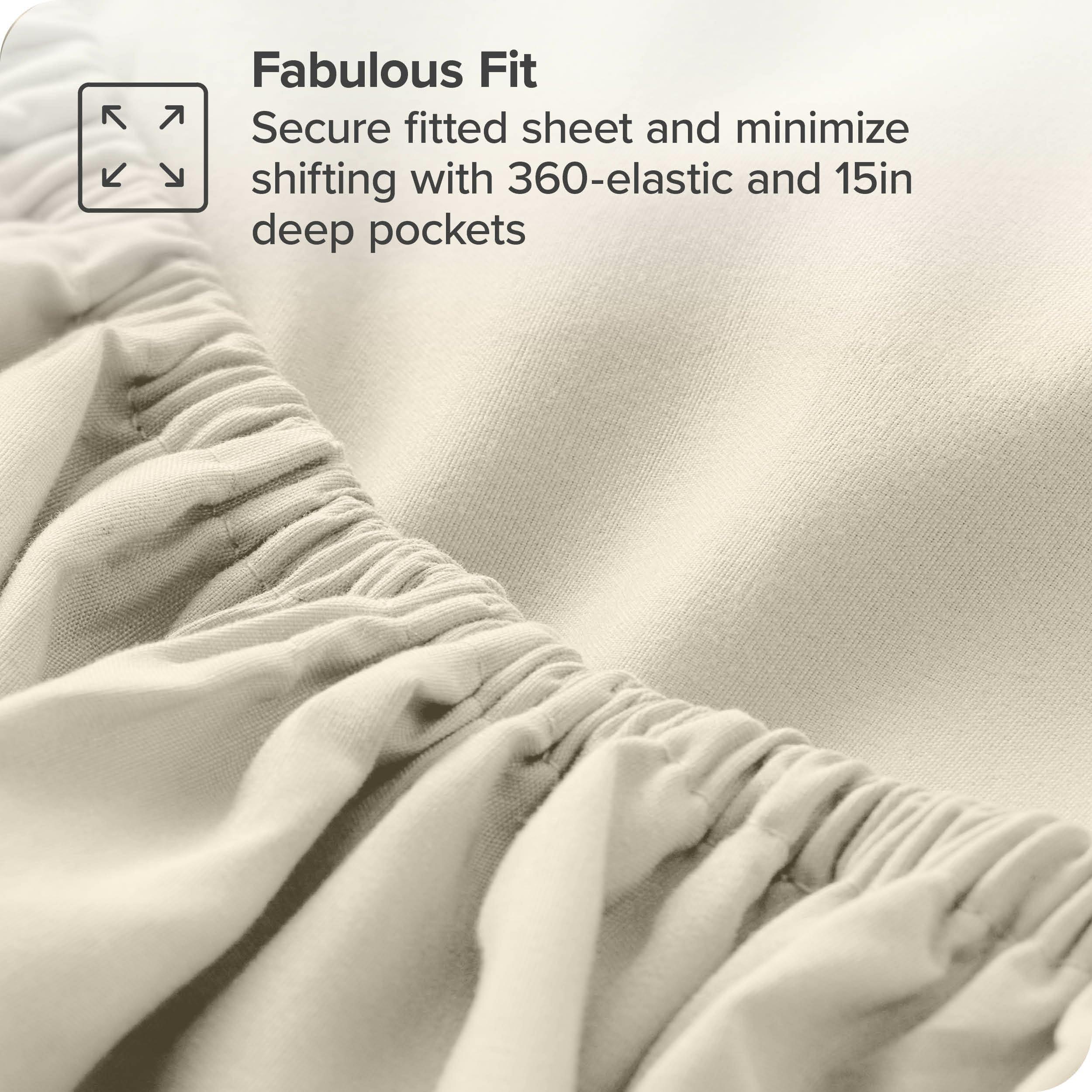 Bare Home Bare Home Split California King Sheet Set - 1800 Ultra-Soft Microfiber Split California King Bed Sheets - Double Brushed - Deep Pockets - Easy Fit - 5 Piece Set - Bed Sheets (Split Cal King, Sand)