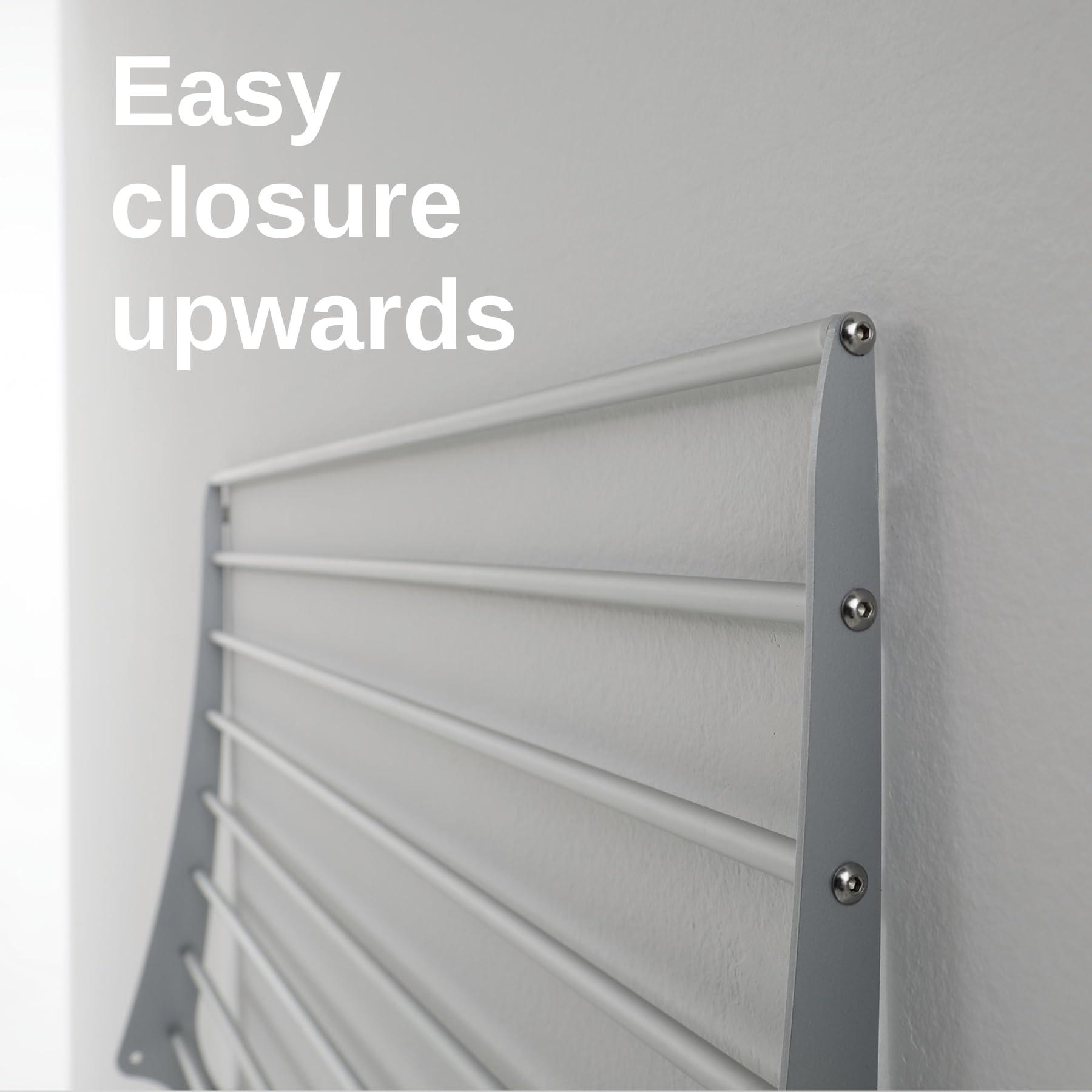 foxydry foxydry Fold, Wall-Mounted Clothes Drying Rack, Vertical Folding Indoor Outdoor Clothes line in Aluminium Steel (120 cm)