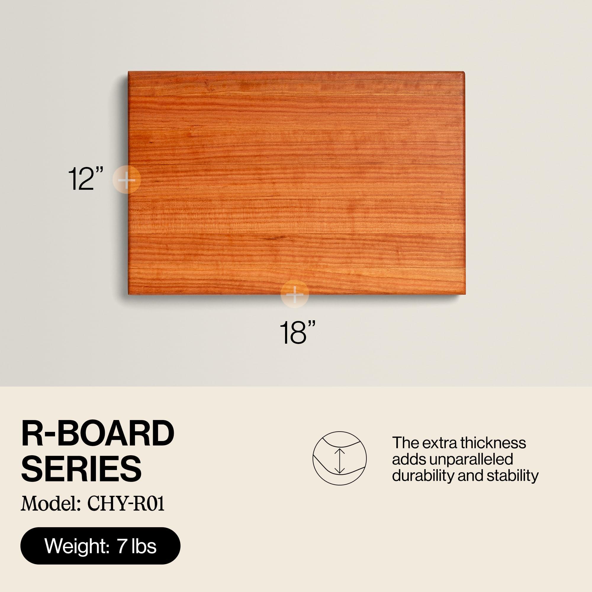 John Boos John Boos Block R-Board Reversible Wood Cutting Board, 18\"x12\"x1.5\", Cherry