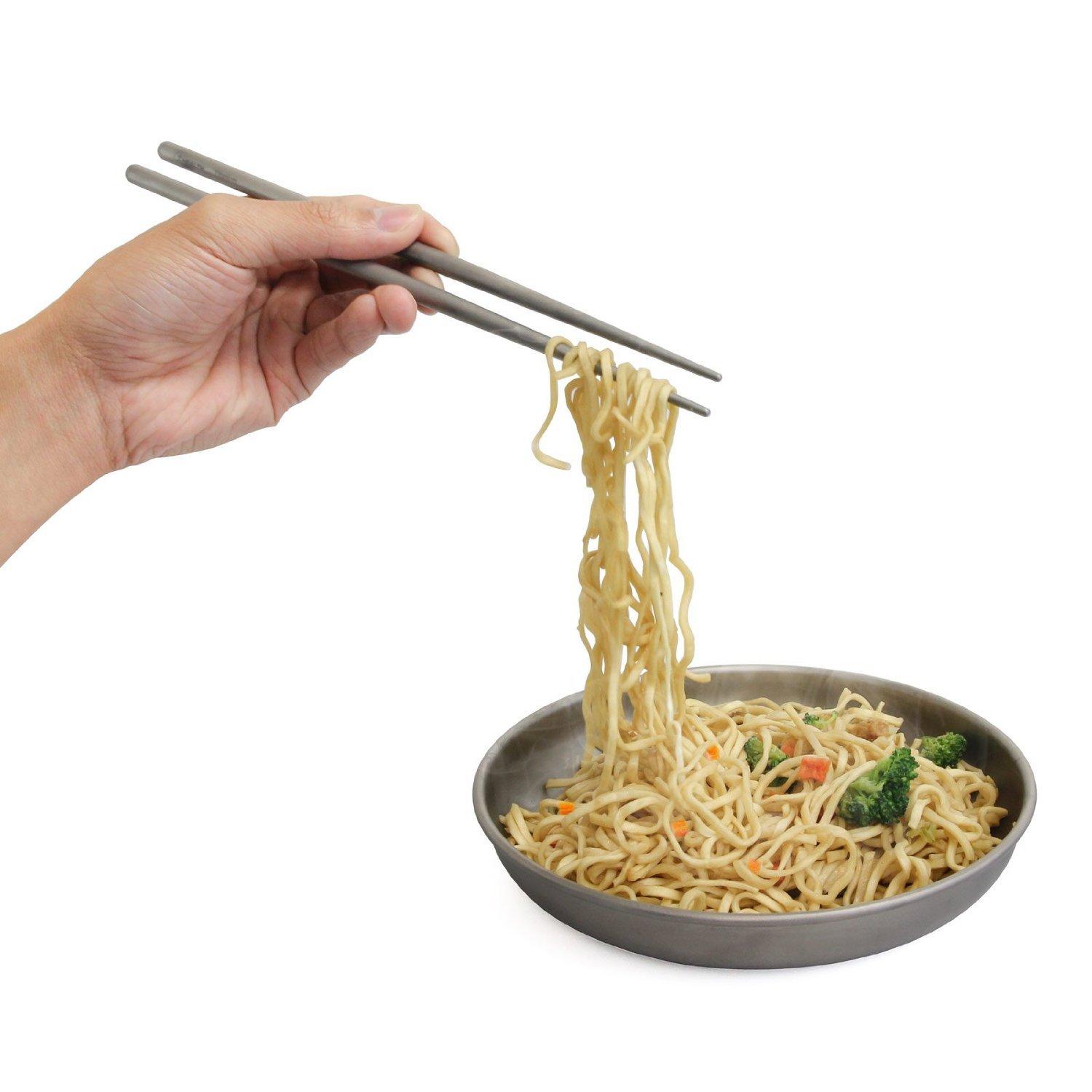 ProHealth HealthPro Titanium (TI) Super Strong Lightweight Professional Chopsticks with Storage Bag (2)