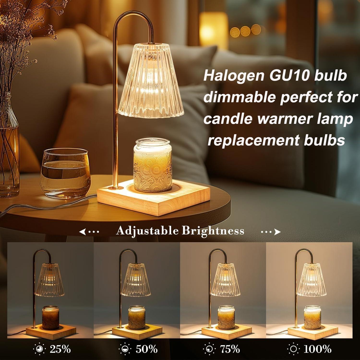 Vinaco Vinaco GU10 Bulb, 6 Pack Halogen GU10 120V 50W Candle Warmer Bulb Dimmable, MR16 GU10 C 120V 50W Bulb 2800K Warm White, GU10 Halogen Bulb for Candle Warmer Lamp Replacement, GU10 Track Lighting Bulbs