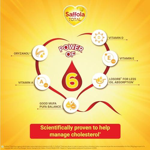 Saffola Saffola Total Refined Oil|Blend of Rice Bran Oil & Safflower oil|Cooking oil|Cholesterol Lowering Oil|Edible Oil 1L Pouch