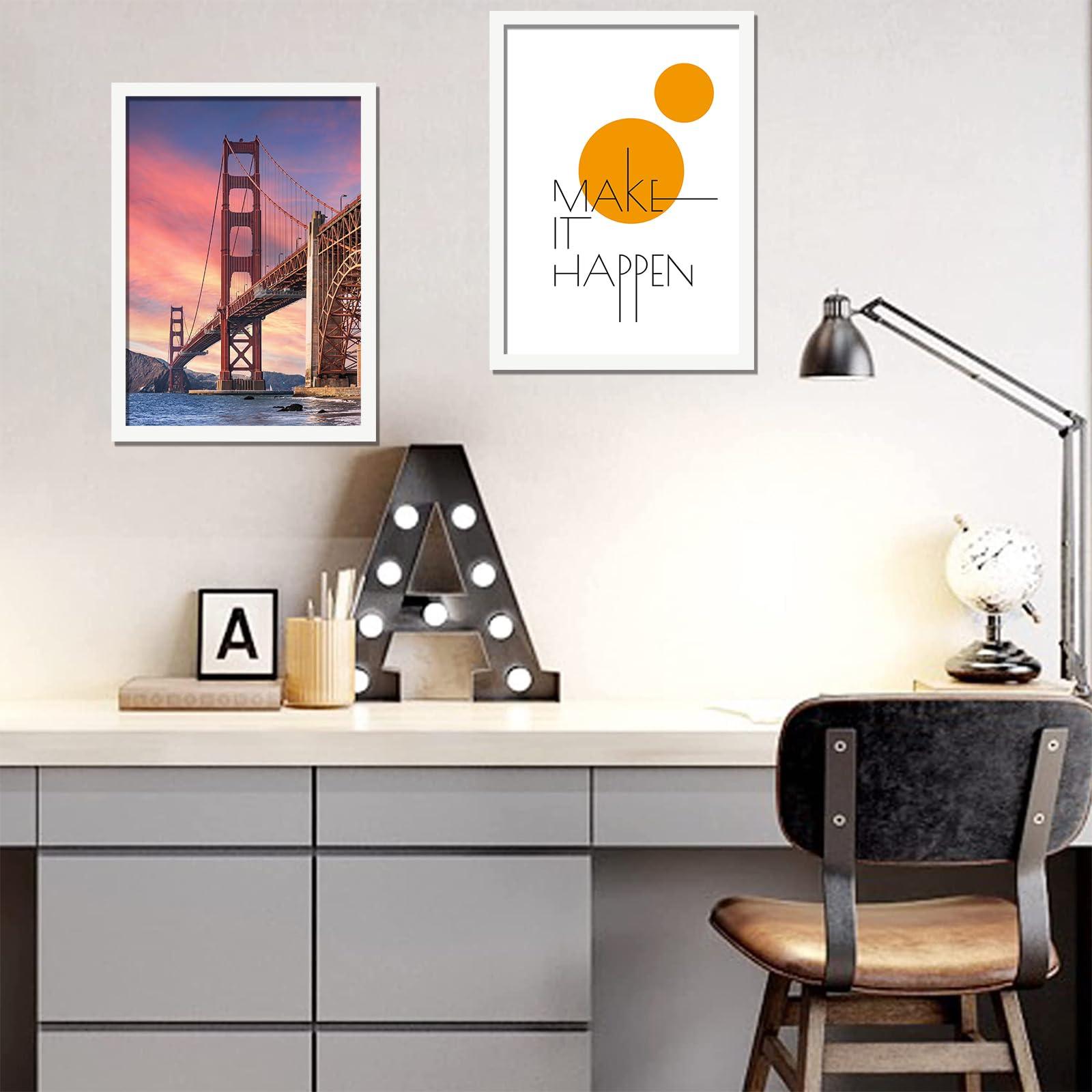 ijuerybai ijuerybai White 8x10 Picture Frame Set of 3, High Transparent Frame for 8 By 10 Photo Collage Canvas Poster Size Wall Mount and Tabletop Horizontally Vertically (White, 8 x 10 inches)