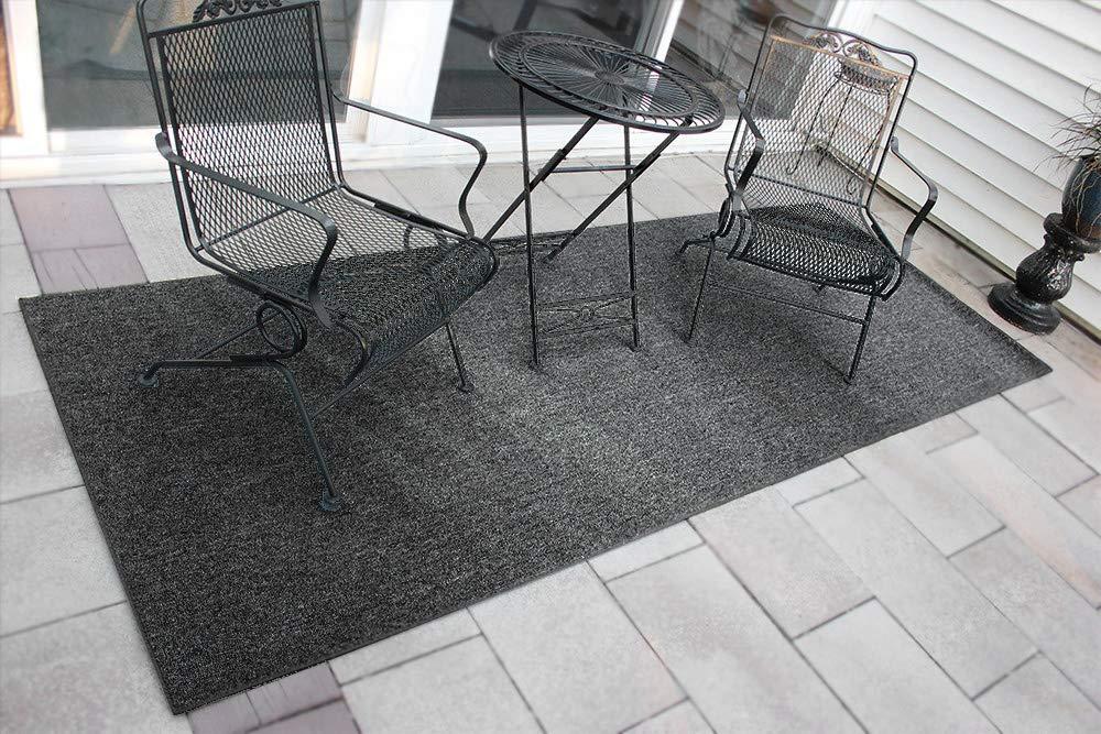 KOECKRITZ Charcoal - Indoor/Outdoor Area Rug Carpets and Runners with Premium Bound Fabric Finished Edges. (4\' x 15\')