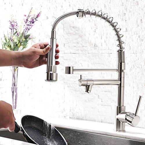 AIMADI AIMADI Contemporary Kitchen Sink Faucet,Single Handle Stainless Steel Kitchen Faucets with Pull Down Sprayer,Brushed Nickel