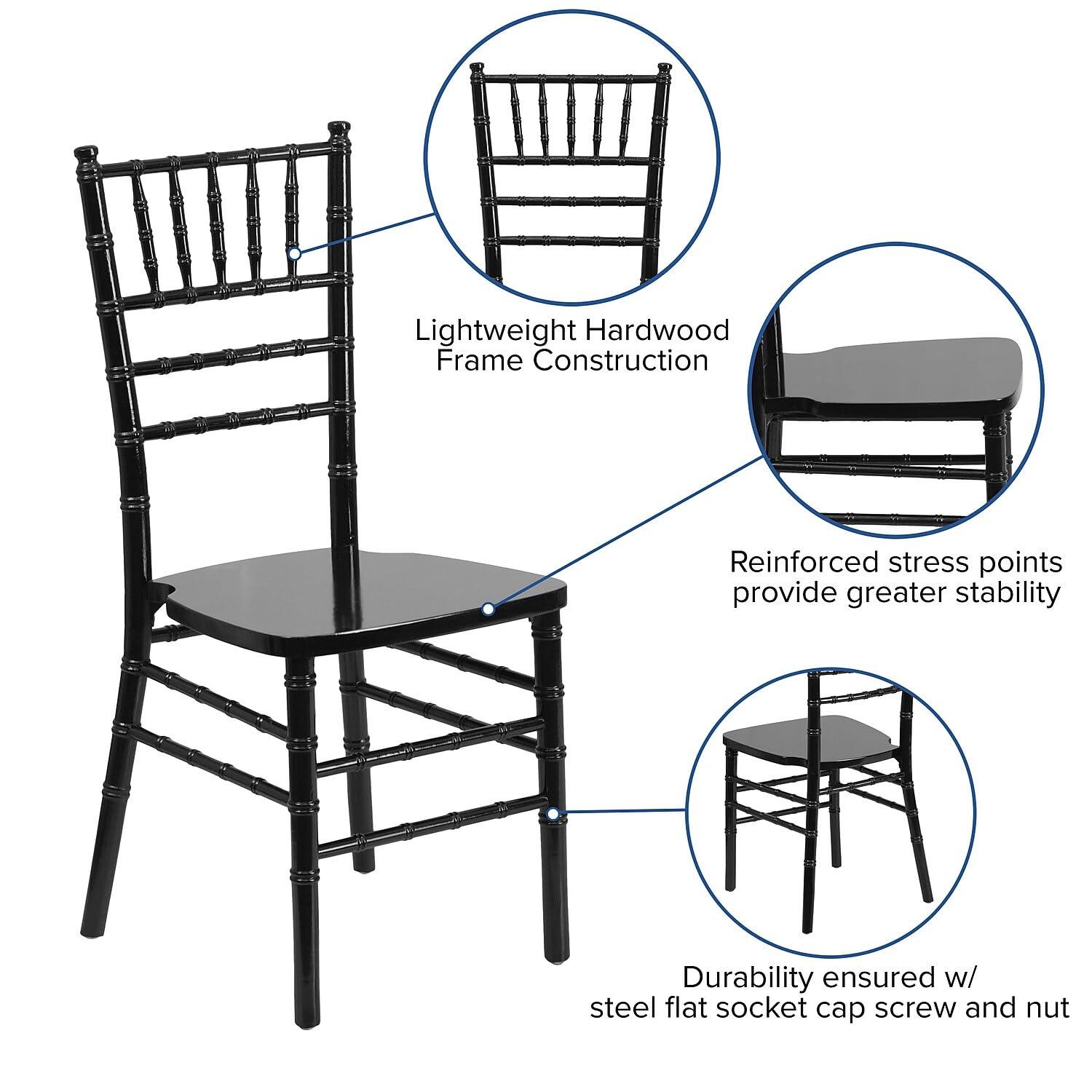 Flash Furniture Flash Furniture HERCULES Series Black Wood Chiavari Chair
