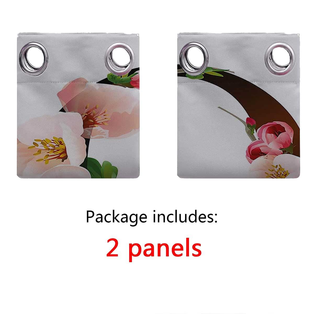 ViLJe Blackout Curtain Liners 72 Inches Length, Q with Quince Flora Modern Thermal Insulated Curtain for Bedroom 63 x 72 Inch