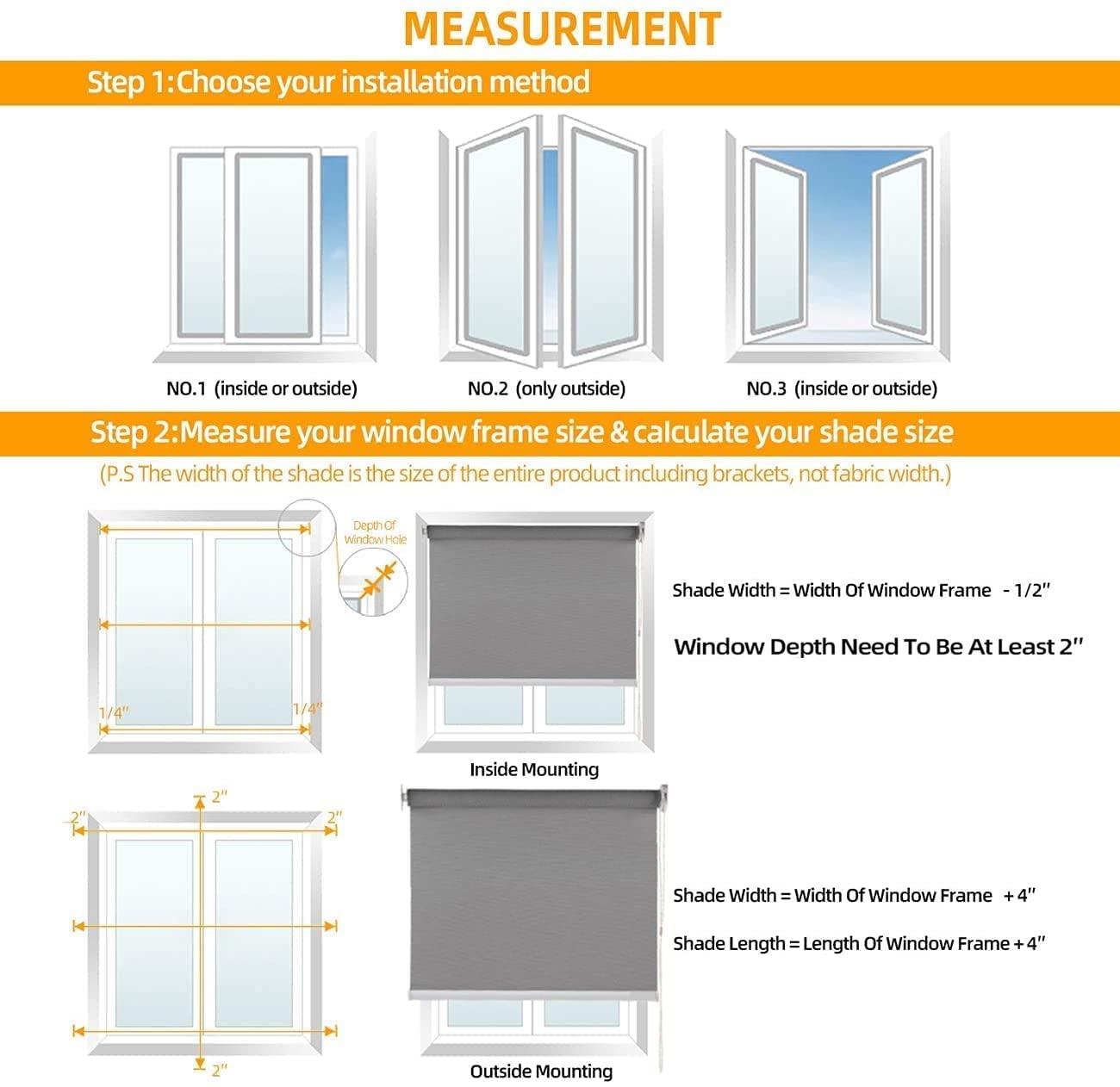HOTSOON HOTSOON Blackout Roller Shades for Windows, Cordless Window Blinds Thermal Insulated Spring System Shades for Home Office, White, 33" W x 56" H