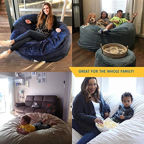 ULTIMATE SACK ULTIMATE SACK 3ft Bean Bag Chair, Oversize Bean Bag Chair for Adults, Comfy Chair Bean Bag Couch Lounge Sofa Loveseat Furniture | Charcoal Fur