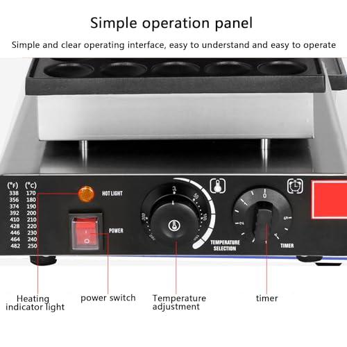 DAZULI Mini Dutch Pancake Baker Maker Commercial Electric Dorayaki Maker Muffin Making Machine Non-stick Waffle Pancake Maker for Restaurant Bakery Leisure Snack Bar,50hole