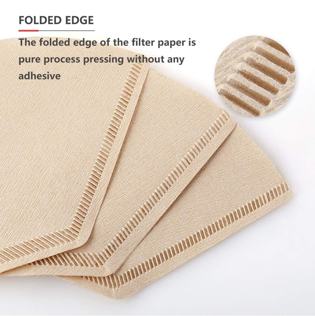 Vastsoon Coffee Filter #1, Disposable Coffee Filter Paper Natural Brown Cone Coffee Filters Unbleached U Shape Fit for Pour Over Coffee Cup, Coffee Maker(Brews 1-2 Cups,100 Count)