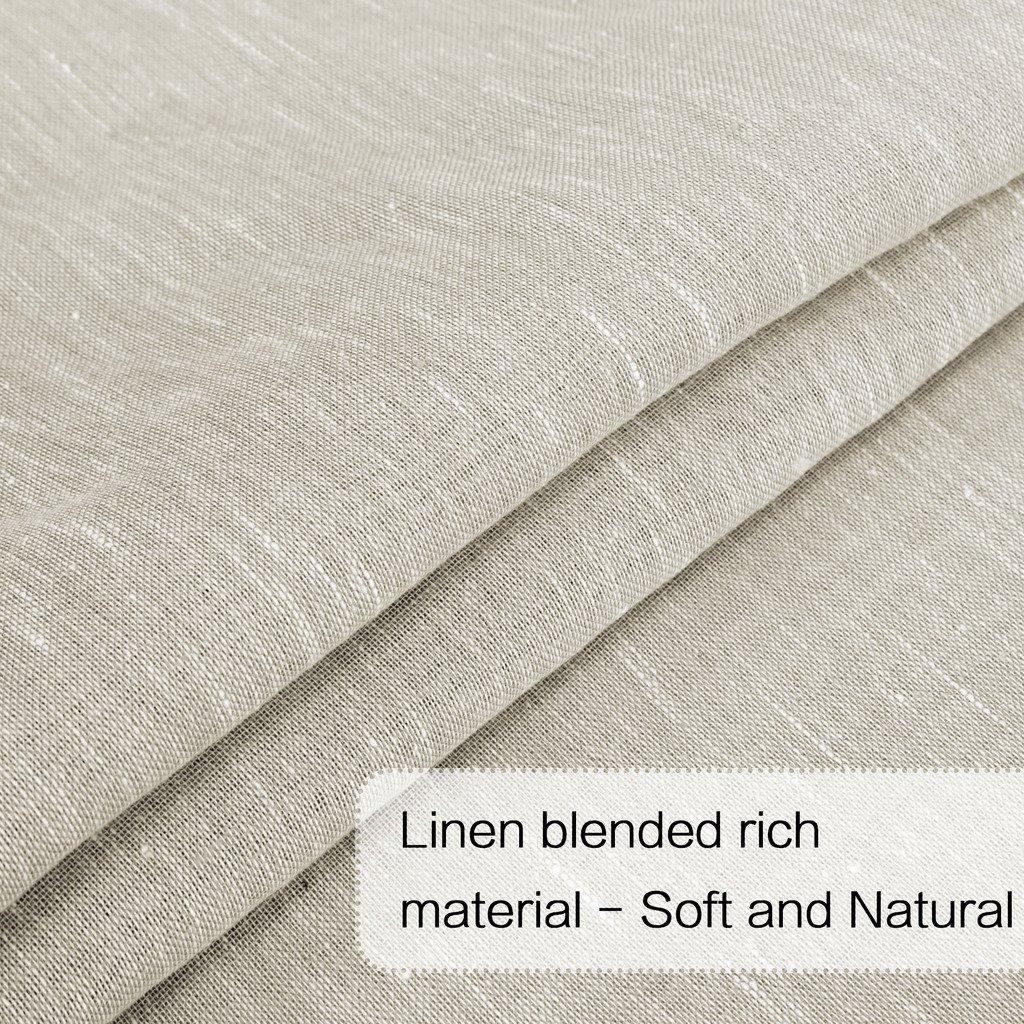 H.VERSAILTEX H.VERSAILTEX Linen French Door Curtains Privacy Light Reducing Sheer Door Curtain with Tieback | Rod Pocket Curtain 1 Panel for Glass Door Feature Open Weave Textured Linen - 25"x72" - Natural