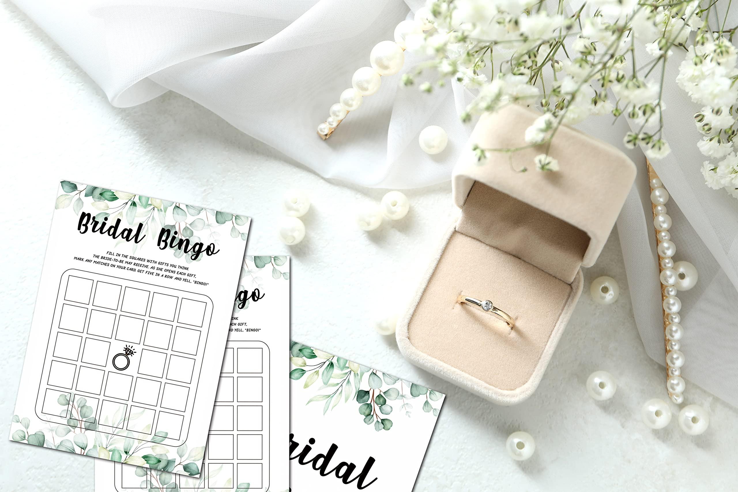 Gihyan Bridal Shower Game Set - He Said She Said Party Cards for Wedding - Greenery Wedding Party Favor Decor - Tropical Jungle Engagement/Bachelorette Party Games Supplies & Activities - 30 Game Cards(B01)